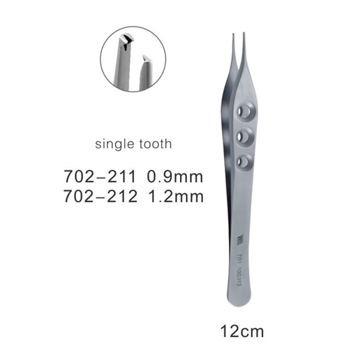 Dental Tweezers Single Tooth 12cm 0.9mm/1.9mm Forceps