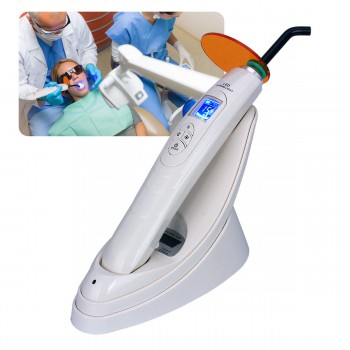 Dental LED Curing Light Lamp Wireless Resin Cure With Light Meter 2000mw/cm2