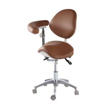 Dental Operator Saddle Chair Ergonomic Saddle Stool QY-D-MA-M-LF-PU-G With Adjustable Armrest and Back
