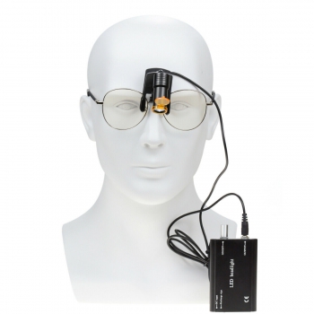 Dental 5W LED Headlight Clip-on Type with Filter + Belt Clip for Glasses Black