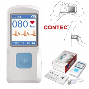 CONTEC Portable ECG/EKG Monitor PC Software Electrocardiogram Bluetooth Heart Ra...