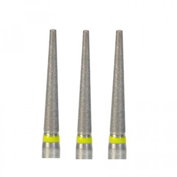 50 Pcs 1.6mm FG TF-21EF Diamond Bur Taper Flat End Extra Fine Tpye