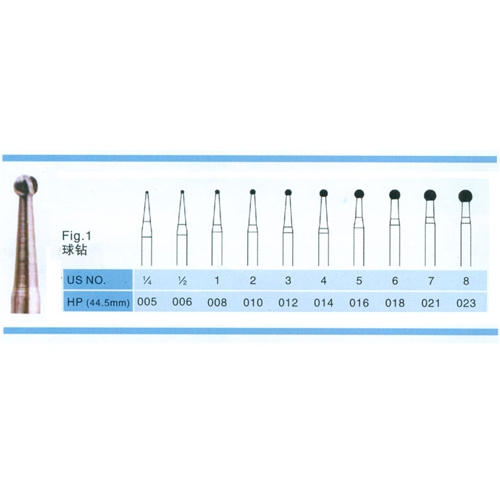 10PCS HP 2.35mm Carbide Burs for Straight Handpiece