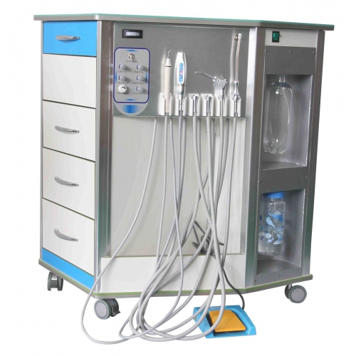 Best Mobile Dental Delivery Unit System All-in-One+Air Compressor+Cabinet+Drawer 4/2H