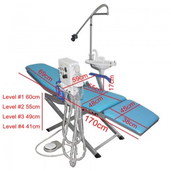 New Dental Portable Folding Chair Unit with Flushing + Water Supply System