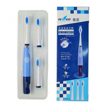 Seago Electric Ultrasonic Toothbrush Massage Teeth Whitening + 2 Replace Heads