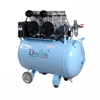 DYNAIR DA7002 Dental Noiseless Oilless Air Compressor Motors Oil Free 50L Tank 1500W 304L/min