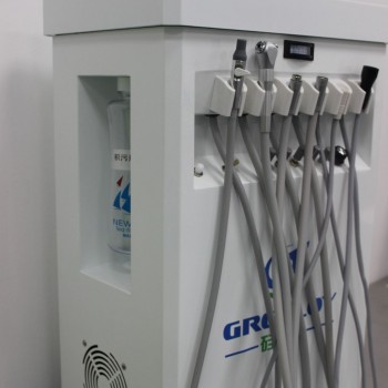 GREELOY Dental Delivery Unit Mobile Cart Self-contained Air Compressor+ Scaler+ LED Curing Light