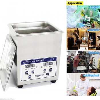 2L Industry Digital Ultrasonic Cleaner Heater Timer Stainless Jewel Clean Tank