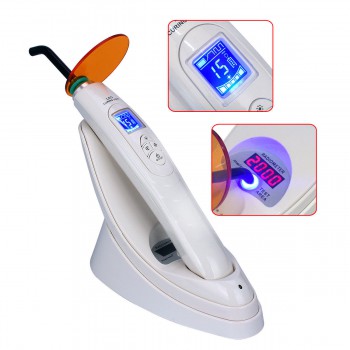 Dental LED Curing Light Lamp Wireless Resin Cure With Light Meter 2000mw/cm2