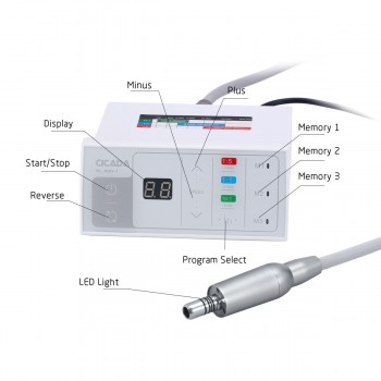 YUSENDENT NL400-1 LED Brushless Electric Motor +1:1 Fiber Optic Contra Angle