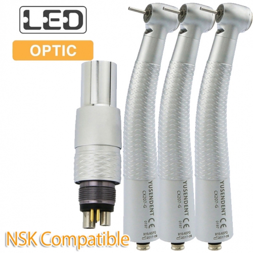 YUSENDENT® CX207-GN-PQ Fiber Optic Handpiece NSK Compatible (With Coupler x1+ Without Coupler x2)
