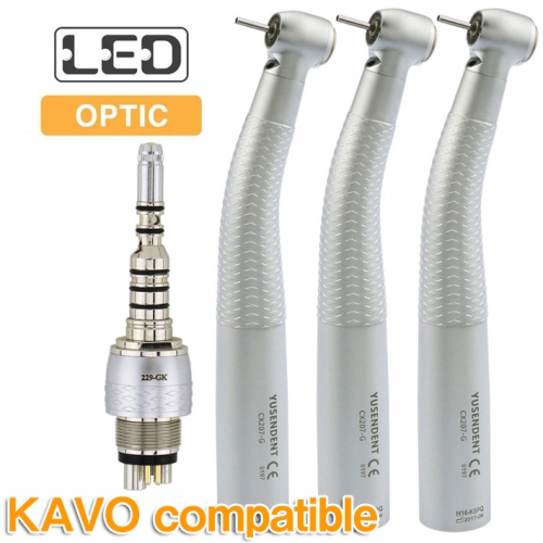 YUSENDENT® CX207-GK-PQ Fiber Optic Handpiece KAVO Compatible (With Coupler x1+ Without Coupler x2)