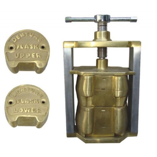 Dental Laboratory Upper Lower Denture Flask Set made of Brass