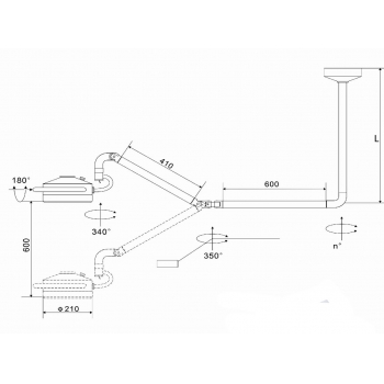 KWS KD-2012D-3C 36W LED Dental Surgical Lighting Shadowless Lamp CE Ceiling Mounted