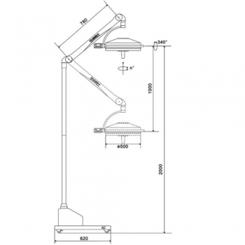 KWS KD-2036D-3 108W LED Portable Shadowless Lamp Surgical Medical Exam Light