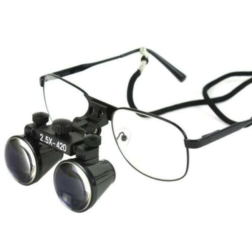 2.5x 420mm Binocular Loupes Dental Lab Surgical Medical Glasses Black DY-103