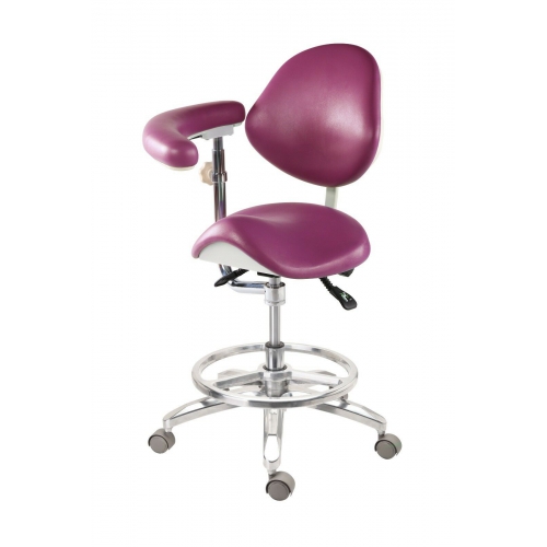 Medical Dentist Nurse Saddle Chair Luxury Mobile Doctors' Stool PU Leather QY-MA-L