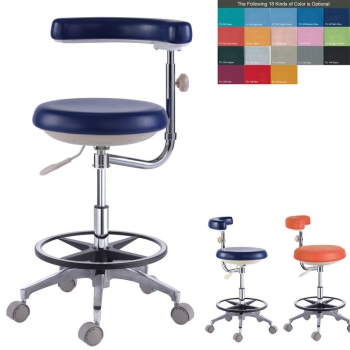 18 Colors PU Leather Dental Doctor Dentist Assistant Nurse Stool Chair QY500(N)