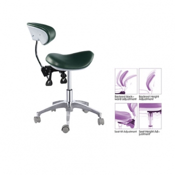 PU Leather Medical Dental Dentist Saddle Chair Adjustable Mobile Doctors'Stool QY-MA1-S