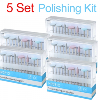 5 Set Dental Diamond Burs Porcelain Polishing Kit HP0312 for Low Speed Contra An...