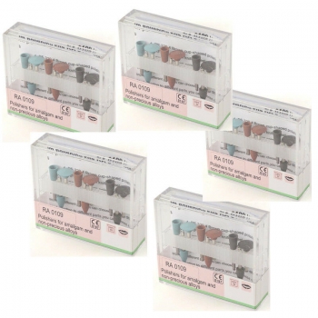 5 Boxes Dental Lab Silicon Polishing Burs Kit For Amalgam Tips Cups 2.35MM RA010...