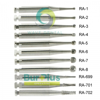 10Pcs Dental Operative Carbide Bur Round Taper Fissure Right Angle &Latch Type RA Bur Midwest LA 22mm