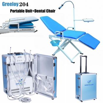 Greeloy GU-P204 Dental Portable Unit + GU-109 Dental Chair + Storage Bag Kit