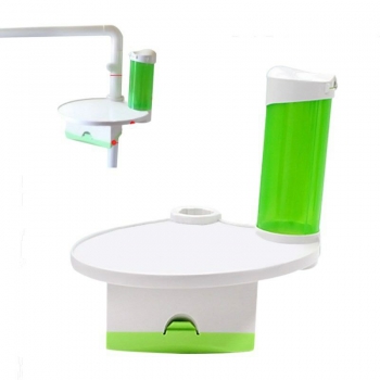 3-in-1 Cup Storage Holder with Tissue Box + Tray Plate Green for Dental Chair