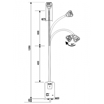 KWS KD-2035W-1 35W halogen Floor prop medical examination lamp