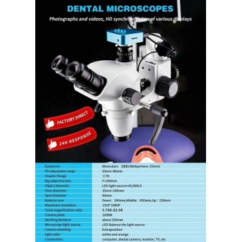 Trolley Type 5W Dental Root Canal Therapy Operating Microscope Loups with Camera