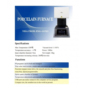 JG VIDA-100 Dental Vacuum Porcelain Furnace Vacuum Muffle Furnace