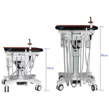 Greeloy GU-P302S Dental Movable Adjusted Treatment Unit Cart+Ultrasonic Scaler + Air Comprssor GU-P300