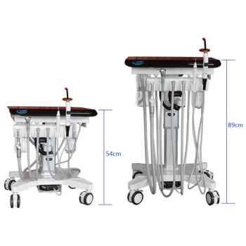 Greeloy GU-P302S Dental Movable Adjusted Treatment Unit Cart+Ultrasonic Scaler + Air Comprssor GU-P300S