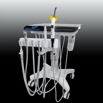 Greeloy GU-P302S Dental Movable Adjusted Treatment Unit Cart+Ultrasonic Scaler + Air Comprssor GU-P300S