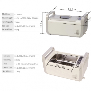 CODYSON CD-4875 7.5L New Design Digital Cleaning Multiple Vinyl Lp Record Ultrasonic Cleaner