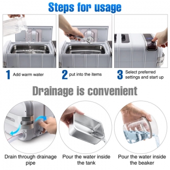 Codyson CD-4831 3L Dental Equipment Portable Digital Ultrasonic Cleaner