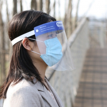 10Pcs High-definition Transparent Anti-Saliva Windproof Dustproof Hat Full Face Protective Cap Anti-Fog Face Shield
