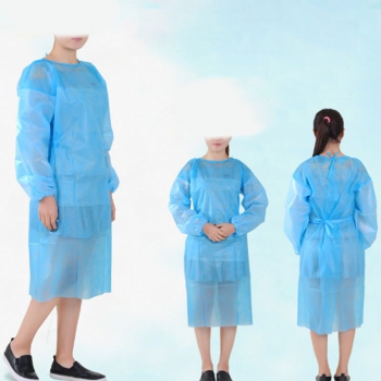 10 Pack Non-woven Blue Disposable Isolation Gown Protective Isolation Gown Clothing FluidResistant Impervious