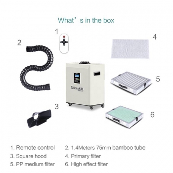 90W 4 Layer Filter Portable Fume Extractor System for Manual Solder Laser Making Ruiwan RD1101