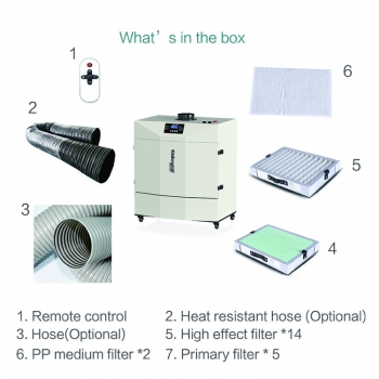 2200W Mobile Welding Fume Extractor for Reflow Soldering Acrylic Laser Cutting Laser Engraving Ruiwan RD2500