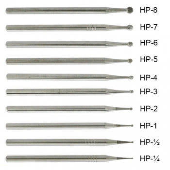 10Pcs Wave Dental Carbide Straight Handpiece Burs Round HP Burs 1/4 1/2 1 2 3 4 ...