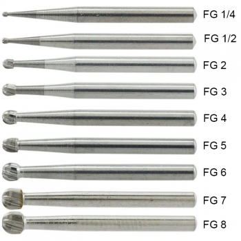 10Pcs FG 1/4 1/2 1 2 3 4 5 6 7 8# Round Head Dental Friction Grip Shank Carbide Bur