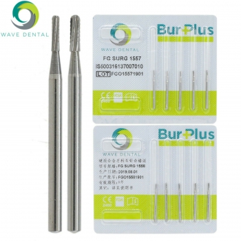 10Pcs FG Surgical Length 1557 1558 Burs Dental Friction Grip Dome Fissure Carbid...