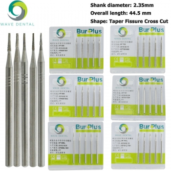 10Pcs HP 698 699 699L 700 701 701L Bur Dental Carbide Taper Fissure Cross Cut Bu...