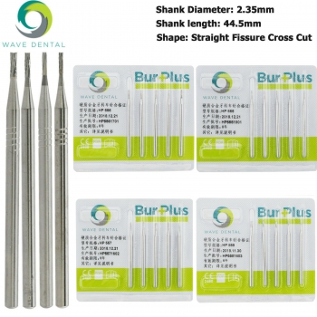 10Pcs HP 555 556 557 558 Bur Dental Carbide Straight Fissure Cross Cut Burs