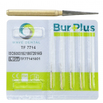 10Pcs Wave Dental Taper Fissure TF 7714 Burs Trimming & Finishing Carbide 12 Bla...