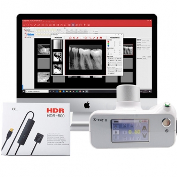 Dental Touch Screen Portable X Ray II Unit + Handy HDR 500/600 Dental X-ray Sens...