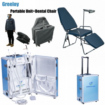 Greeloy GU-P206 Dental Portable Unit + GU-P101 Dental Chair + Storage Bag Kit