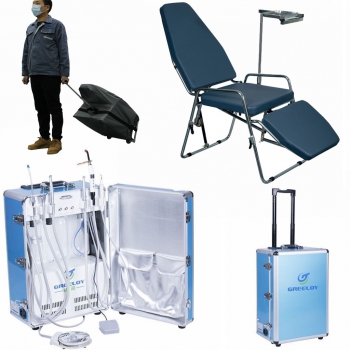 Greeloy GU-P206 Dental Portable Unit + GU-P101 Dental Chair + Storage Bag Kit